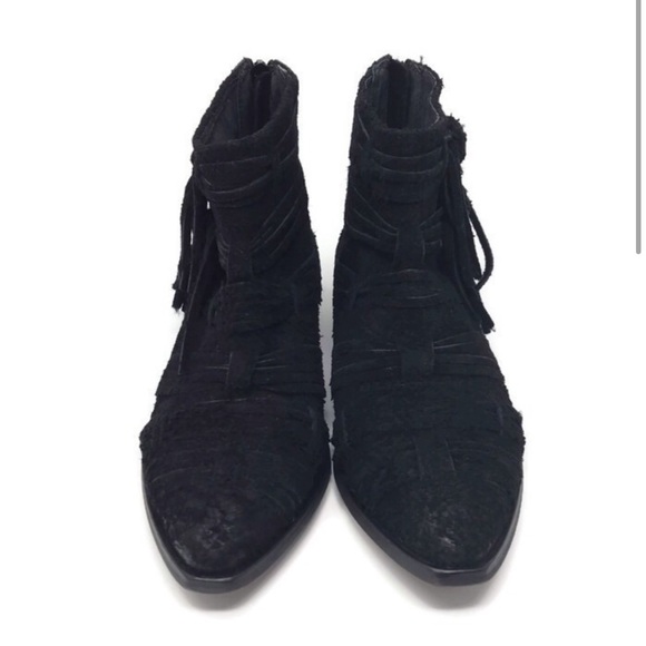 FREE PEOPLE DECADES SUEDE FRINGE BOOTIES - Picture 2 of 3